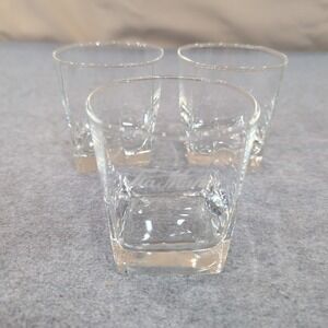Tia Maria Lowball Glasses Set of 3 Clear Rocks Scotch Old Fashioned Glass‎